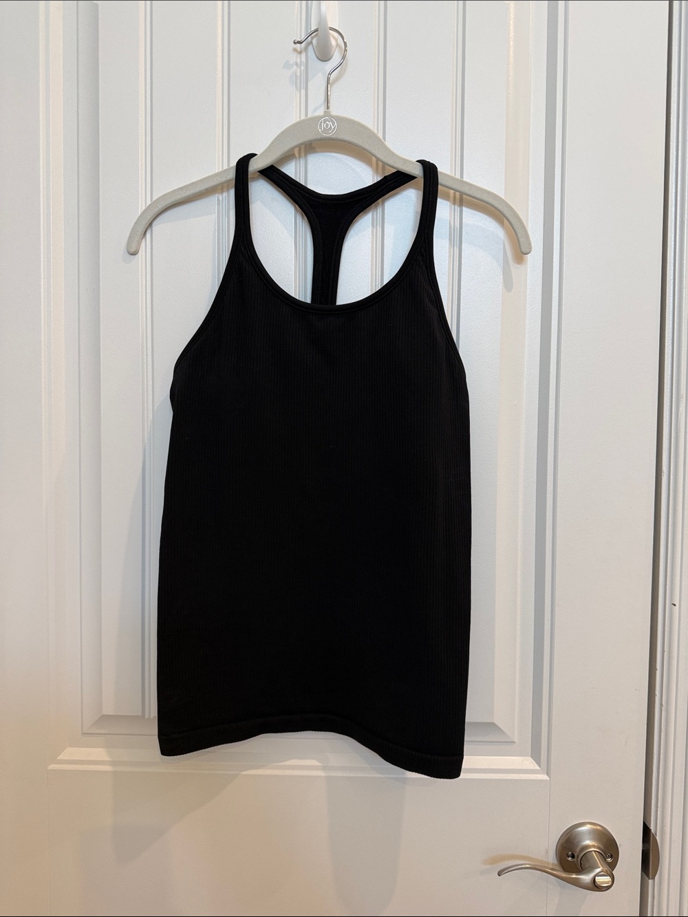 Athleta Black Racerback Ribbed Tank Top